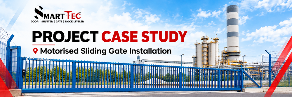heavy duty motorized sliding gate installed at government industrial facility Dahej Gujarat