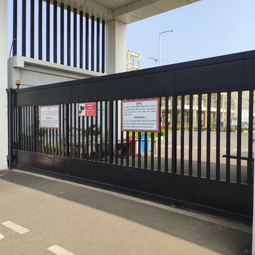 Heavy-duty motorized sliding gates installed at government industrial facility Dahej
